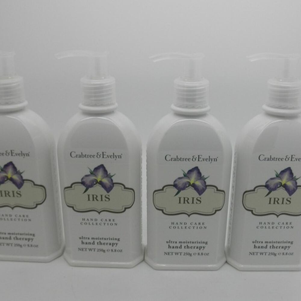 X4 Original Crabtree & Evelyn IRIS Ultra-Moisturising Hand Therapy pump bottles